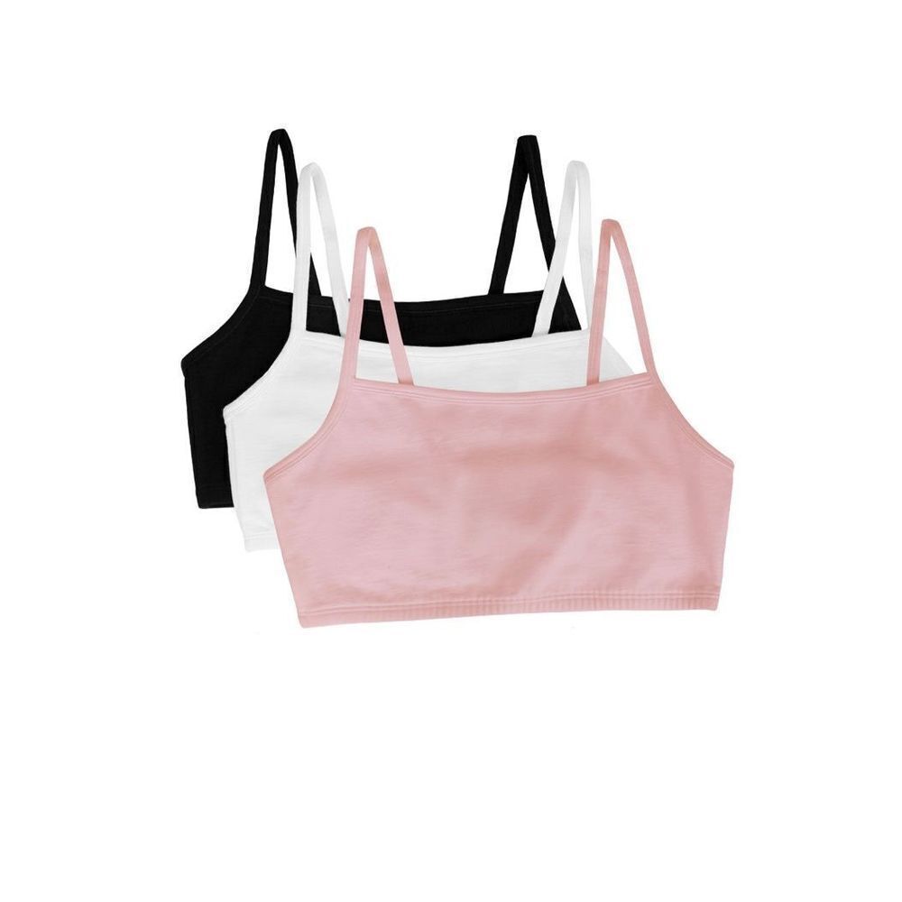 Fruit of the Loom Women's Spaghetti Strap Cotton Sports Bra includes 3 pullover